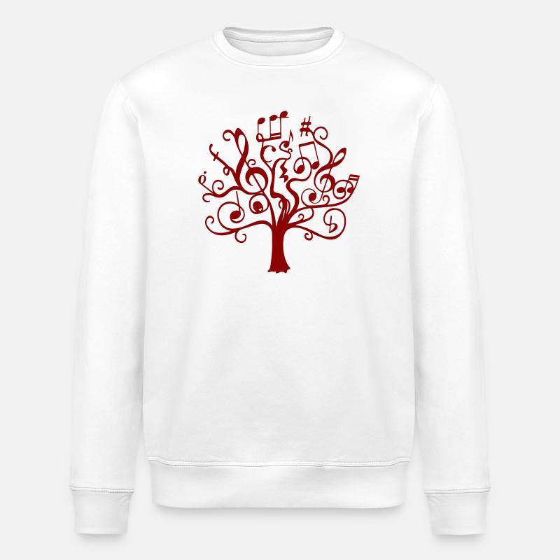 Red Note Tree - Stanley/Stella ROLLER Unisex Organic Sweatshirt - white
