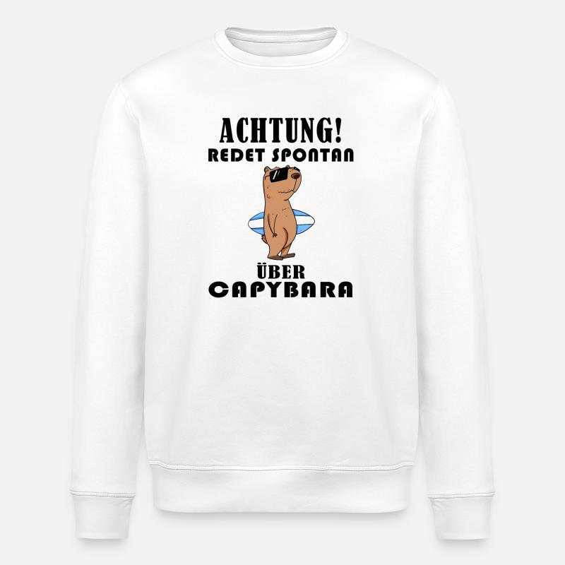 Capybara Wasserschwein Capybaras - Stanley/Stella Unisex Bio-Sweatshirt ROLLER - Weiß