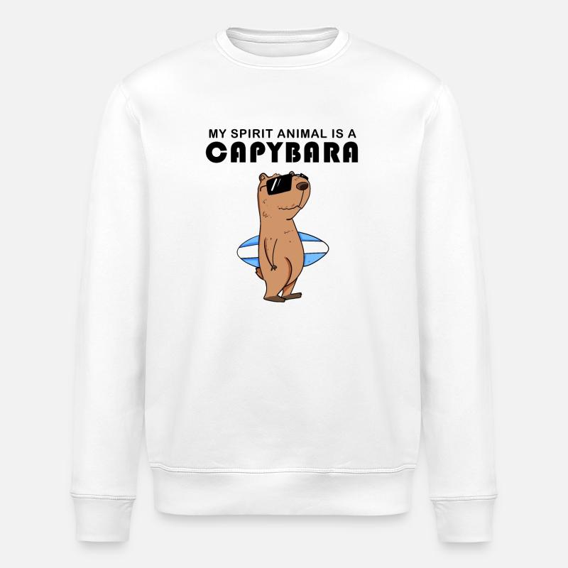 Capybara Wasserschwein Capybaras - Stanley/Stella ROLLER Unisex Organic Sweatshirt - white