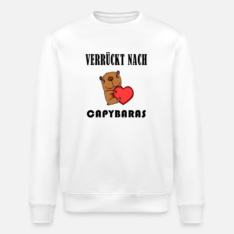 Capybara Wasserschwein Capybaras - Stanley/Stella Unisex Bio-Sweatshirt ROLLER - Weiß