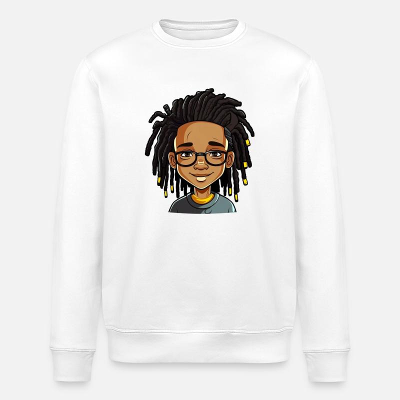 Dreadlocks with a friendly face - Stanley/Stella ROLLER Unisex Organic Sweatshirt - white