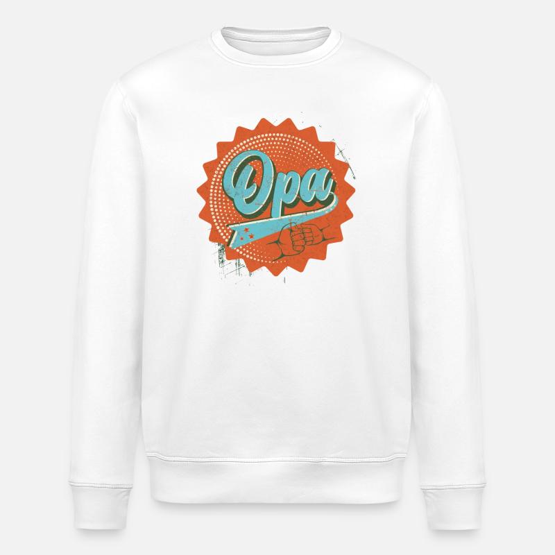 Opa retro - Stanley/Stella Unisex Bio-Sweatshirt ROLLER - Weiß