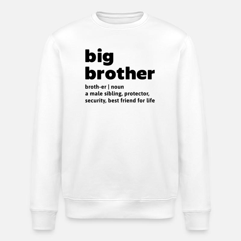 Sibling Love Big Brother Statement Bro - Stanley/Stella ROLLER Unisex Organic Sweatshirt - white