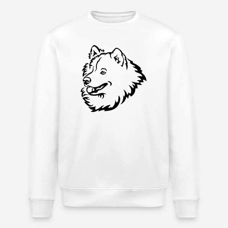 Samojede Kopf - Stanley/Stella Unisex Bio-Sweatshirt ROLLER - Weiß