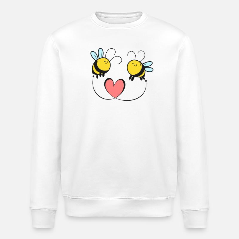 Bienen Liebe Hochzeit - Stanley/Stella Unisex Bio-Sweatshirt ROLLER - Weiß