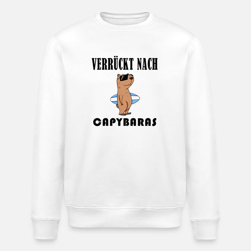 Capybara Wasserschwein Capybaras - Stanley/Stella Unisex Bio-Sweatshirt ROLLER - Weiß