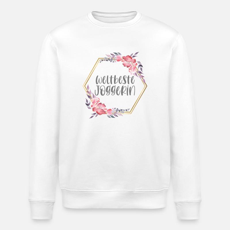 Weltbeste Joggerin Läuferin Hobby Geschenk - Stanley/Stella Unisex Bio-Sweatshirt ROLLER - Weiß