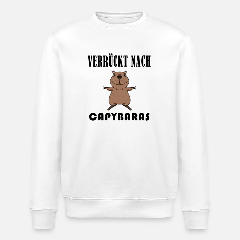 Capybara Wasserschwein Capybaras - Stanley/Stella Unisex Bio-Sweatshirt ROLLER - Weiß
