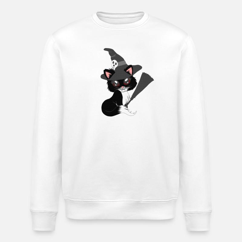 Kätzchen, hexen Design, Mädchen - Stanley/Stella Unisex Bio-Sweatshirt ROLLER - Weiß