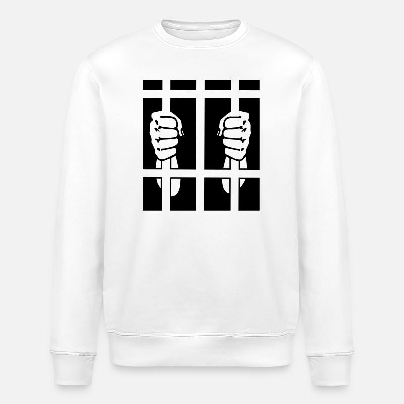 Gefangener im Gefängnis zwei Fäuste - Stanley/Stella Unisex Bio-Sweatshirt ROLLER - Weiß
