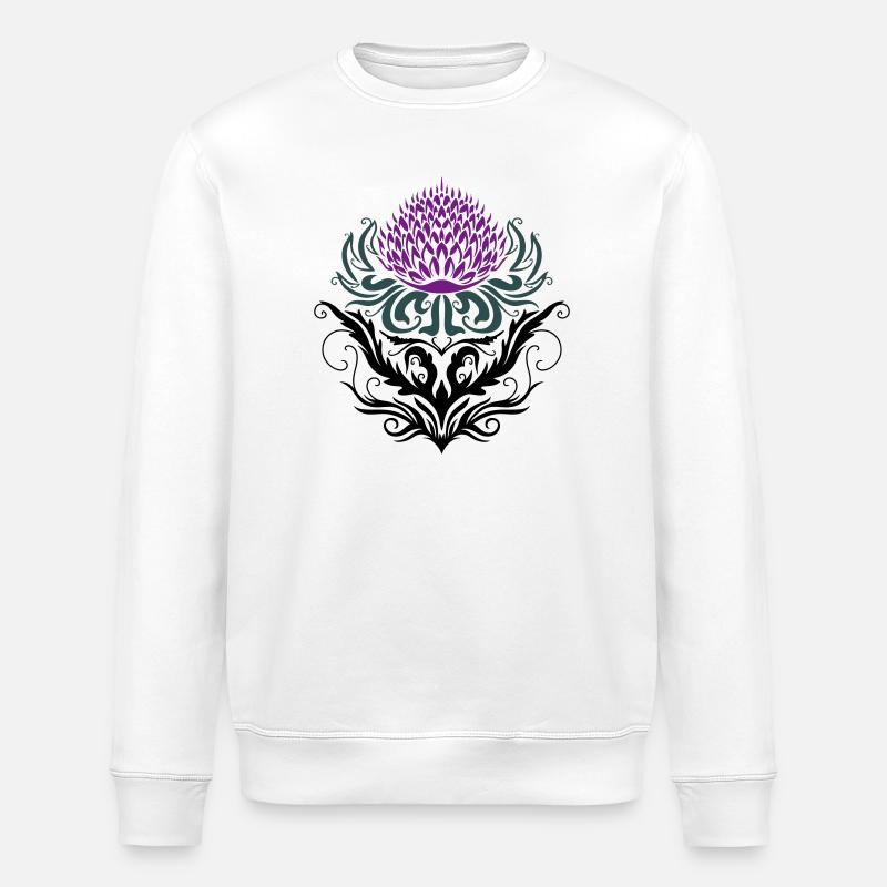 Distel lila Thistle - Stanley/Stella Unisex Bio-Sweatshirt ROLLER - Weiß