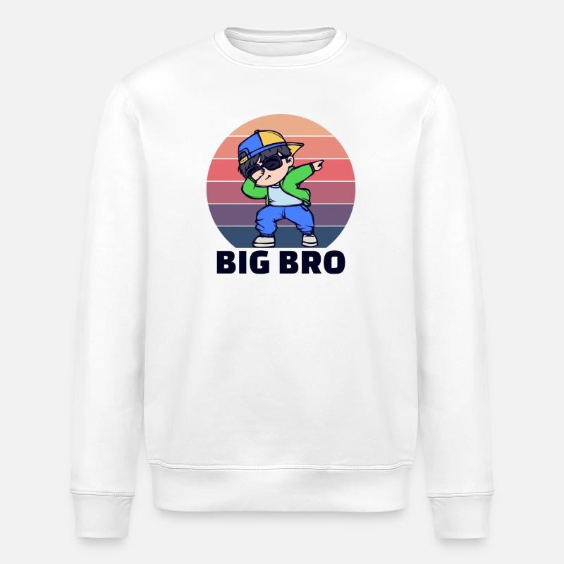 Cooler Spruch Bro Großer Bruder Bruderherz - Stanley/Stella Unisex Bio-Sweatshirt ROLLER - Weiß