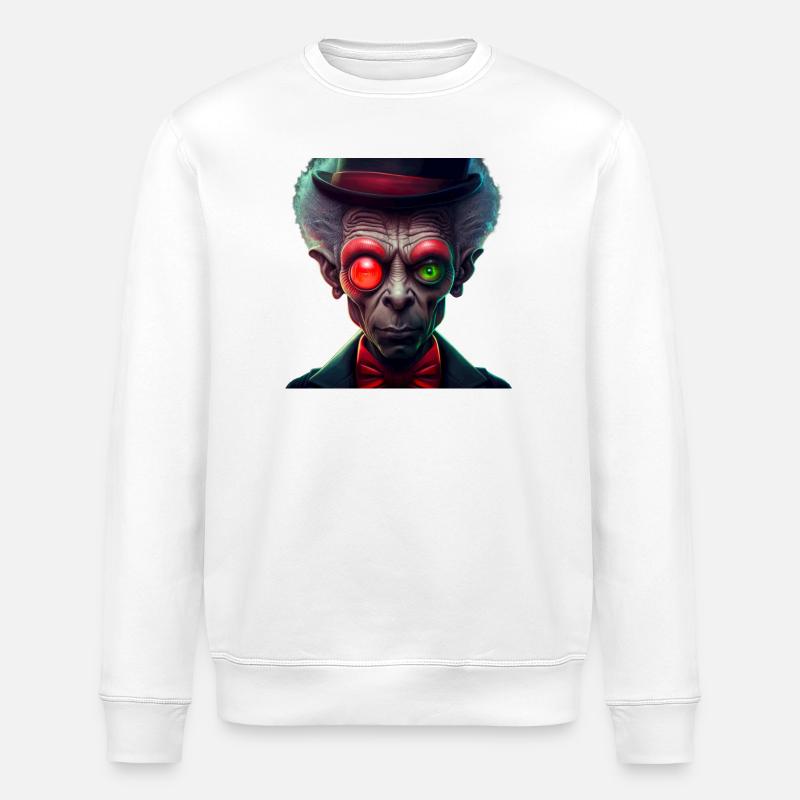 Funky Alien 04 - Stanley/Stella Unisex Bio-Sweatshirt ROLLER - Weiß