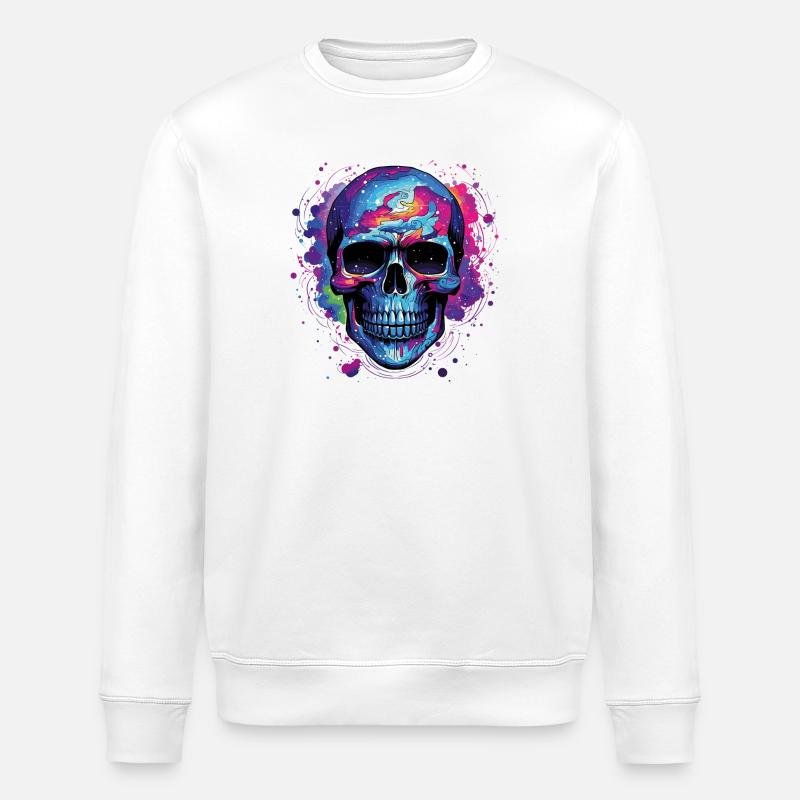 Psyche Schädel Nebula - Stanley/Stella Unisex Bio-Sweatshirt ROLLER - Weiß