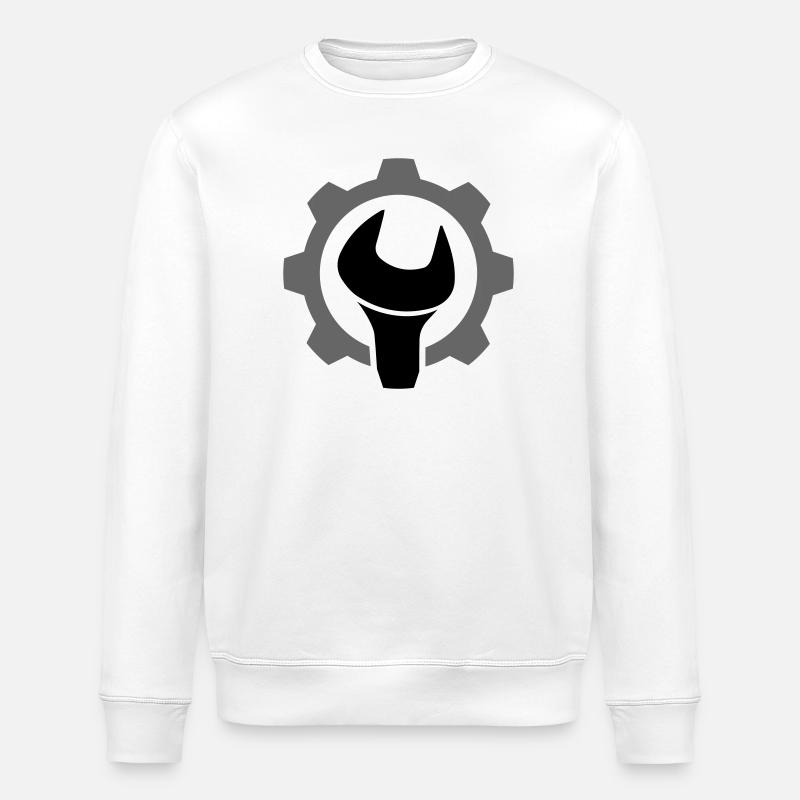 Engrenage / roue dentée et clé - Sweat bio ROLLER Stanley/Stella Unisexe - blanc