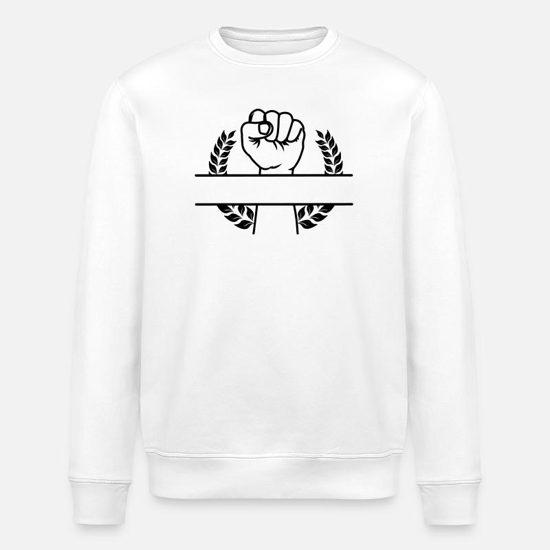 Faust in lauwarmem Kranz für Text - Stanley/Stella Unisex Bio-Sweatshirt ROLLER - Weiß