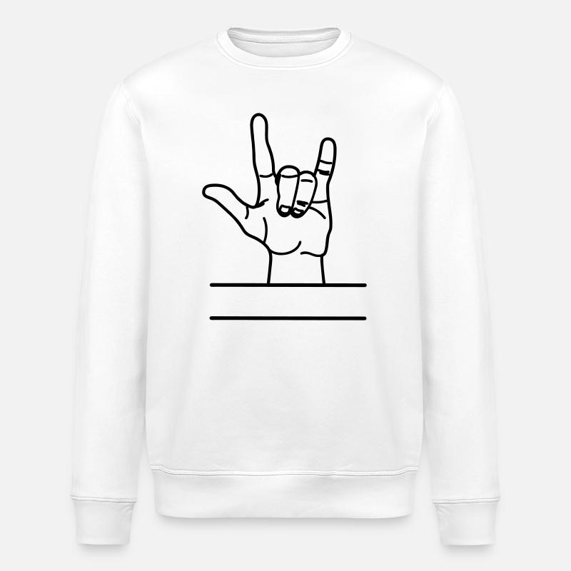 Hand gesture respect text space - Stanley/Stella ROLLER Unisex Organic Sweatshirt - white