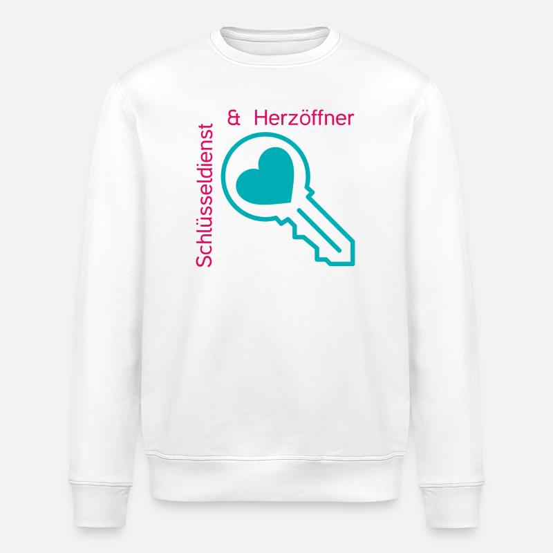 Schlüsseldienst und Herzöffner - Stanley/Stella Unisex Bio-Sweatshirt ROLLER - Weiß