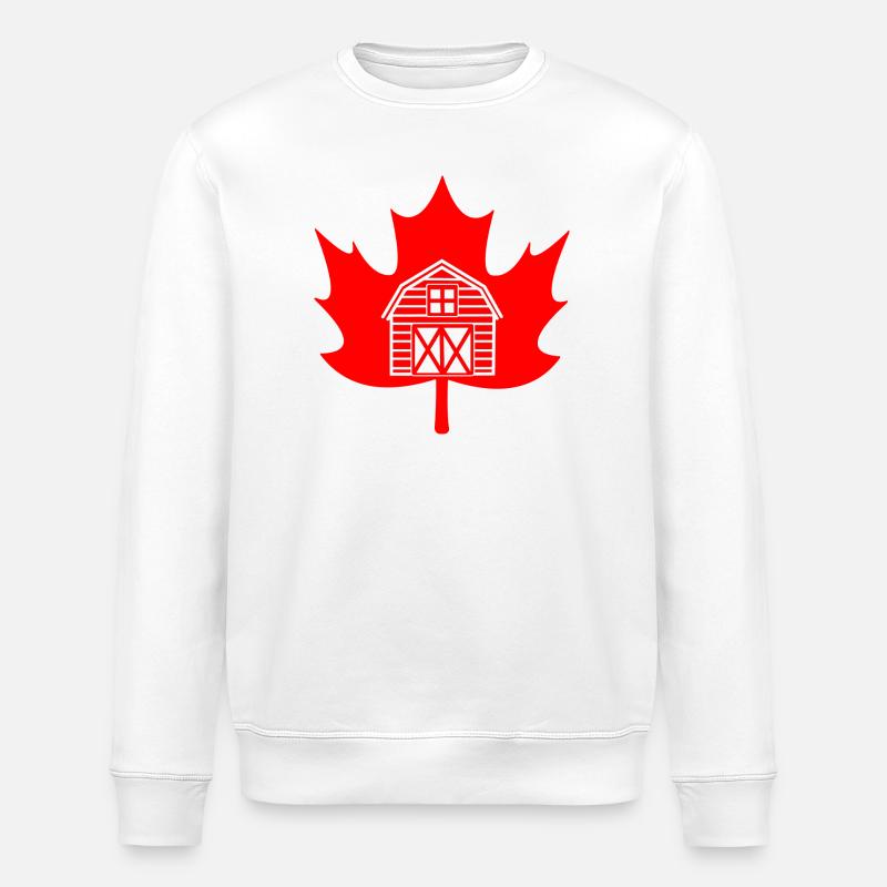 Canada maple leaf farm logo - Stanley/Stella ROLLER Unisex Organic Sweatshirt - white