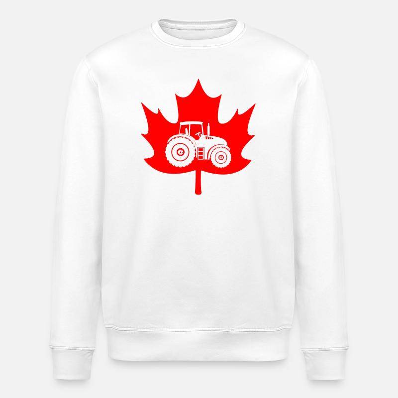 Canada maple leaf tractor logo - Stanley/Stella ROLLER Unisex Organic Sweatshirt - white