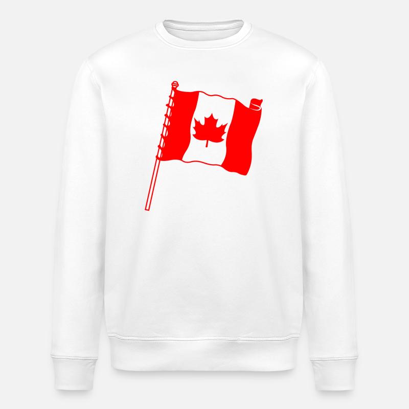 Drapeau : Feuille d’érable du Canada - Sweat bio ROLLER Stanley/Stella Unisexe - blanc