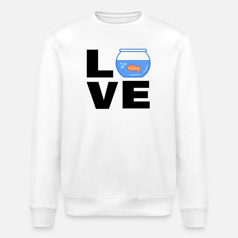 Haustiere Goldfisch Aquarium Statement Heimtier - Stanley/Stella Unisex Bio-Sweatshirt ROLLER - Weiß