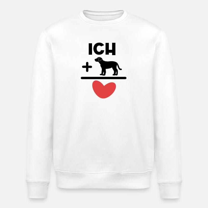 Herz Kuscheltier Hund Haustiere Statement - Stanley/Stella Unisex Bio-Sweatshirt ROLLER - Weiß