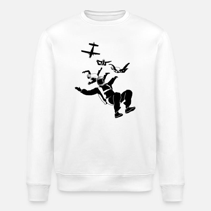 Fallschirm Action, Fallschirmspringer - Stanley/Stella Unisex Bio-Sweatshirt ROLLER - Weiß