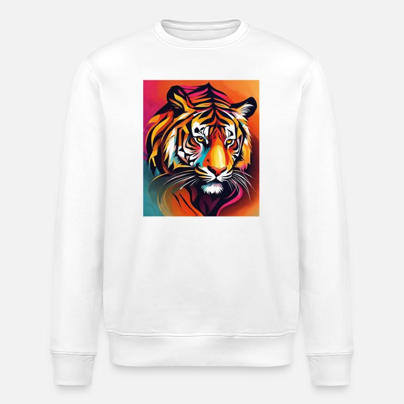 Tiger - Stanley/Stella Unisex Bio-Sweatshirt ROLLER - Weiß