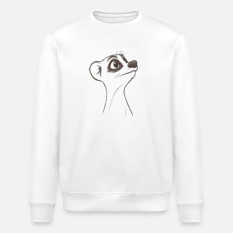 fragendes Erdmännchen - Stanley/Stella Unisex Bio-Sweatshirt ROLLER - Weiß