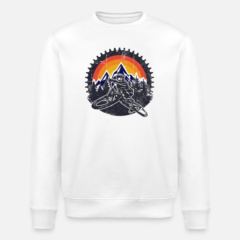 Sunset Peaks MTB Dash - Stanley/Stella Unisex Bio-Sweatshirt ROLLER - Weiß