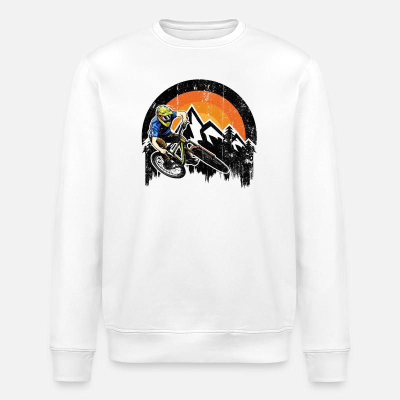 Sunset MTB Rider Burst - Stanley/Stella Unisex Bio-Sweatshirt ROLLER - Weiß