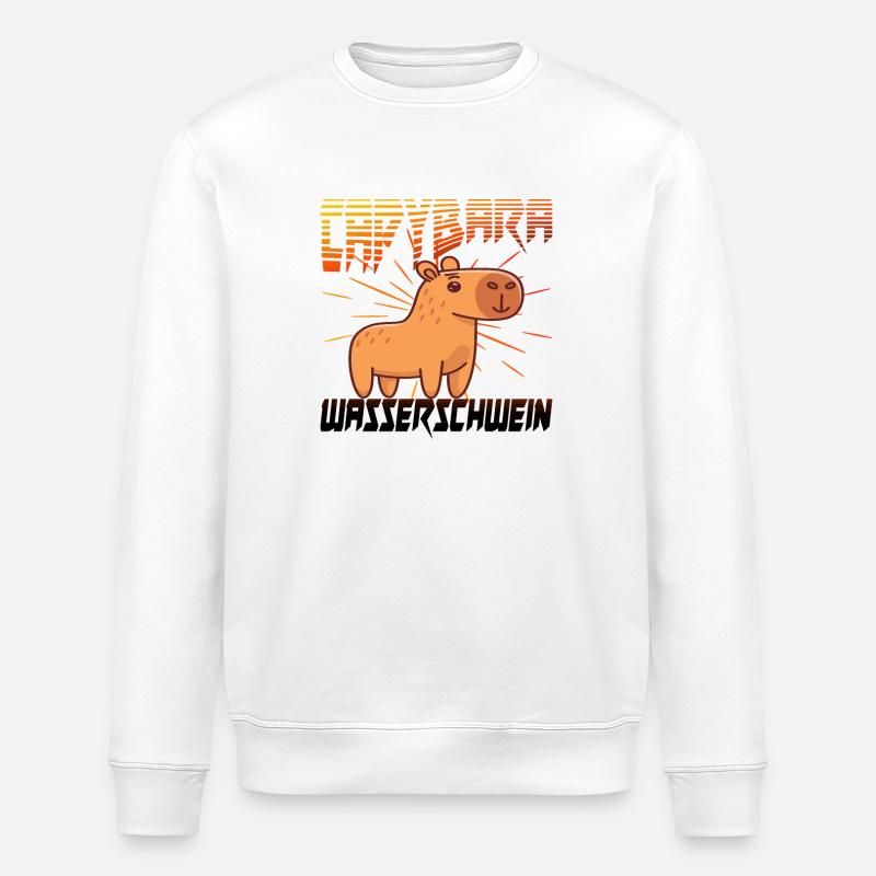 Capybara Wasserschwein - Stanley/Stella Unisex Bio-Sweatshirt ROLLER - Weiß