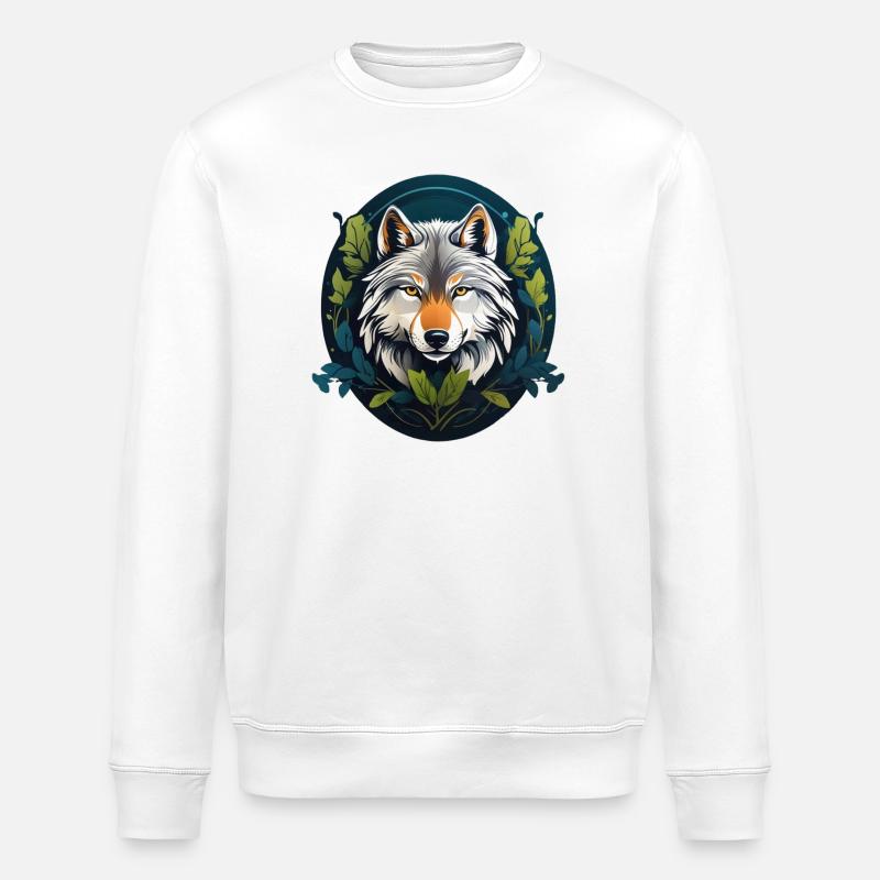 Waldbewohner Wolf - Stanley/Stella Unisex Bio-Sweatshirt ROLLER - Weiß