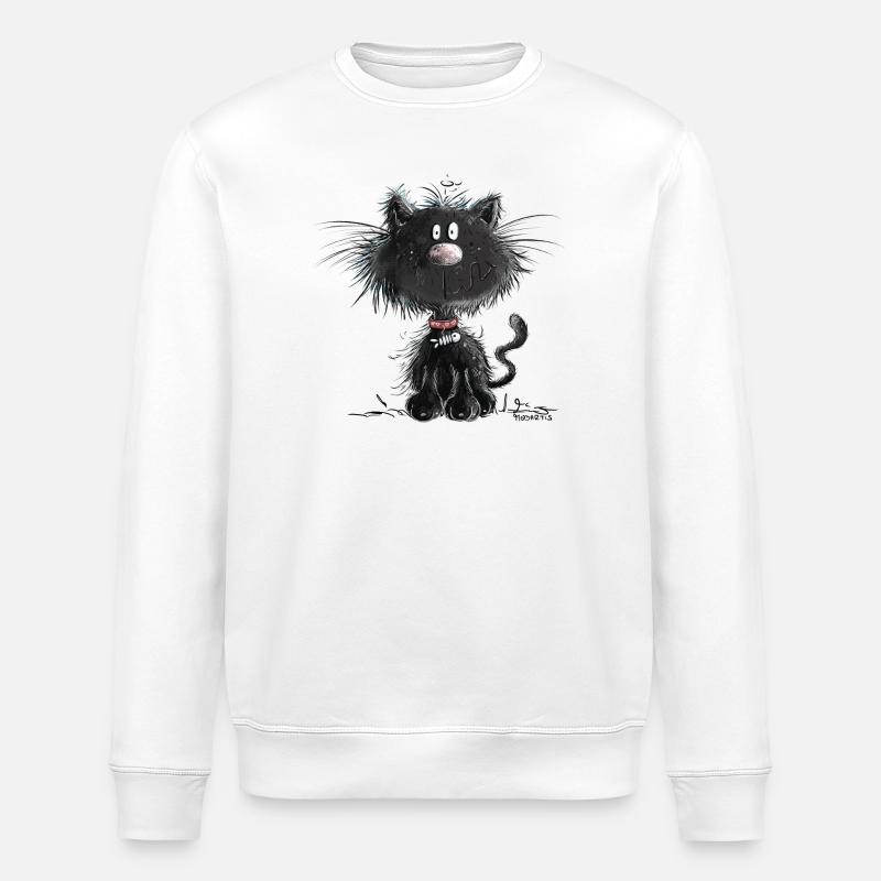Droll Black Cat - Sweat bio ROLLER Stanley/Stella Unisexe - blanc