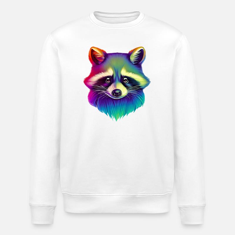 Waschbär - Stanley/Stella Unisex Bio-Sweatshirt ROLLER - Weiß