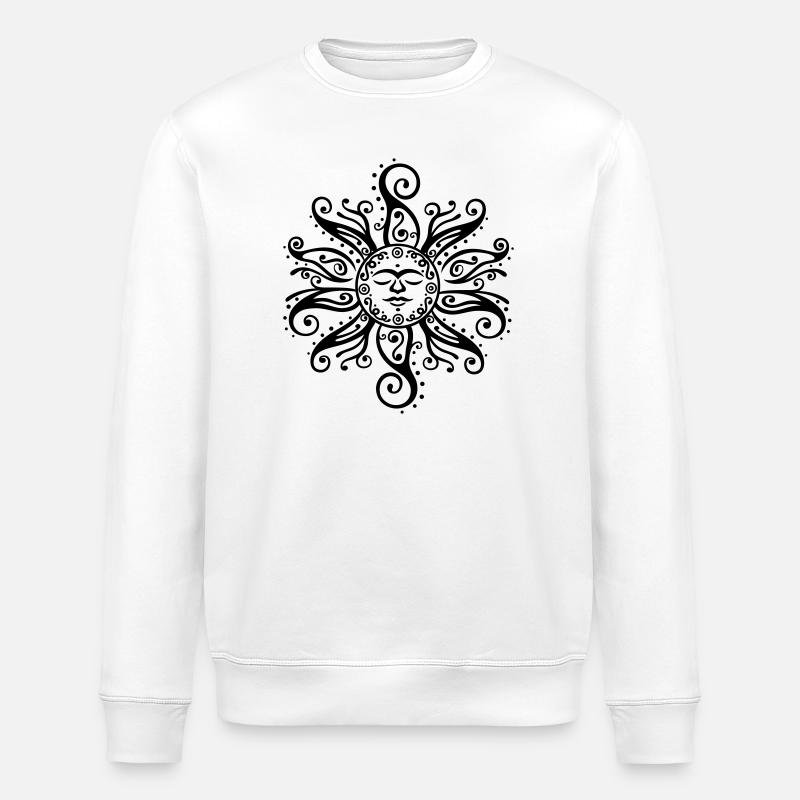 Sonne Tribal Mehndi Mandala - Stanley/Stella Unisex Bio-Sweatshirt ROLLER - Weiß