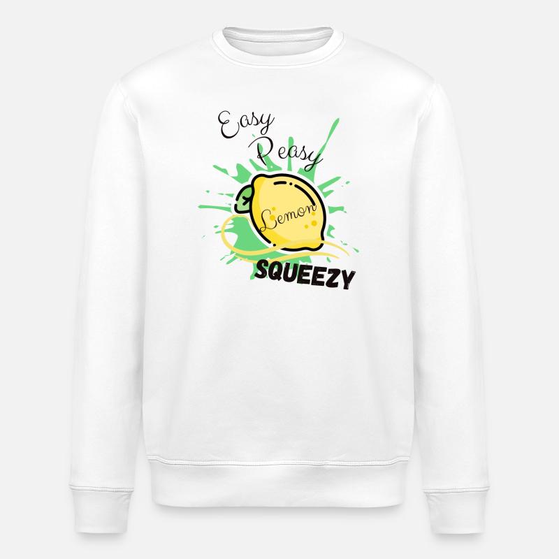 Zitrone Easy Peasy Lemon Squeezy - Stanley/Stella ROLLER Unisex Organic Sweatshirt - white