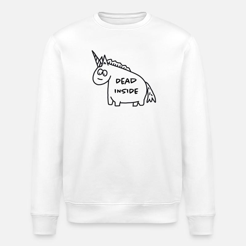 Unicorn - Dead Inside - Stanley/Stella ROLLER Unisex Organic Sweatshirt - white