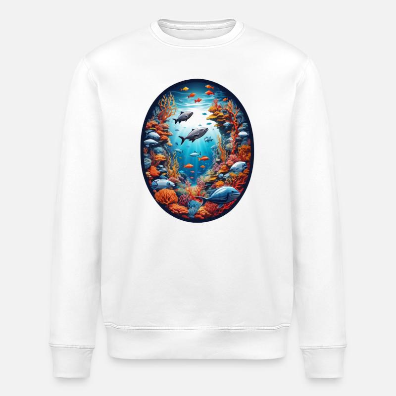 Meerestiere-Fische - Stanley/Stella Unisex Bio-Sweatshirt ROLLER - Weiß