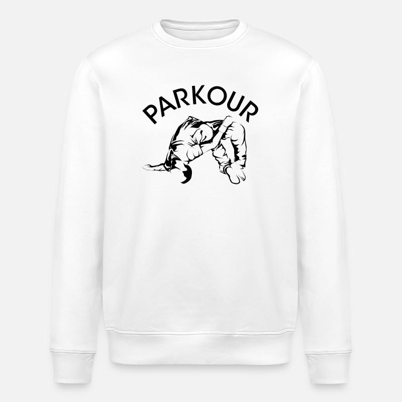 Parkour Backflip Freerunning Symbol Logo Graphique - Sweat bio ROLLER Stanley/Stella Unisexe - blanc