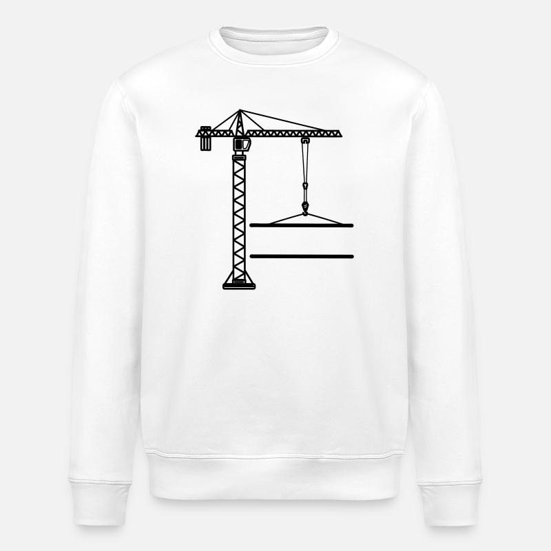 Baukran-Banner-Logo - Stanley/Stella Unisex Bio-Sweatshirt ROLLER - Weiß