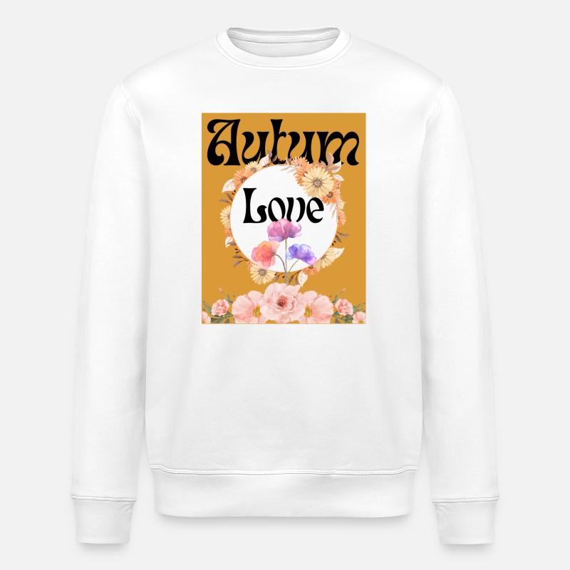 Aurum Love Blütenkreis - Stanley/Stella Unisex Bio-Sweatshirt ROLLER - Weiß