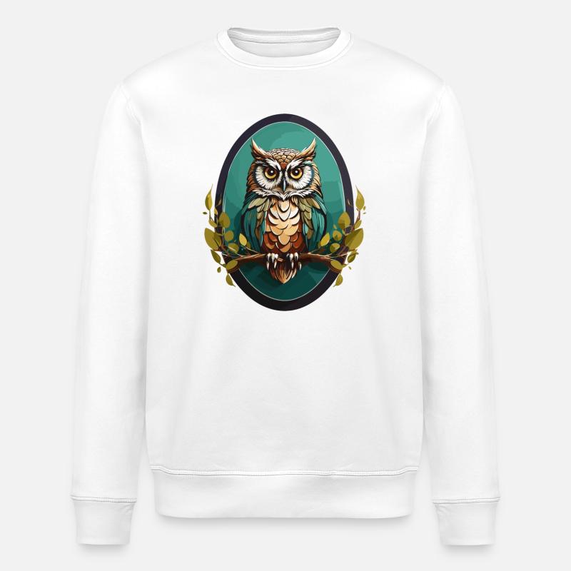 Eule - Stanley/Stella Unisex Bio-Sweatshirt ROLLER - Weiß