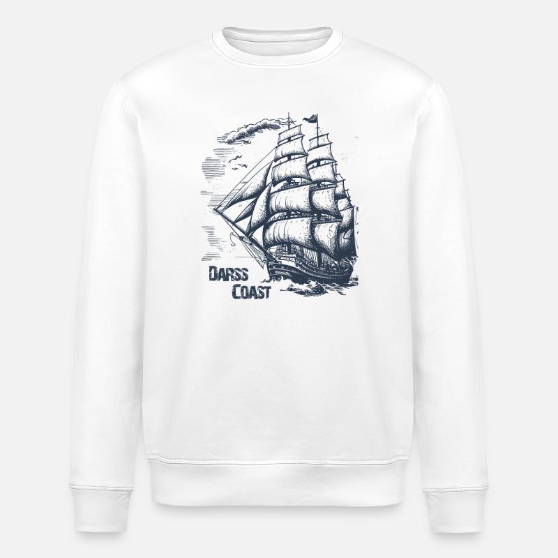 DarssCoast - Altes Segelschiff, Geschenk - Stanley/Stella Unisex Bio-Sweatshirt ROLLER - Weiß