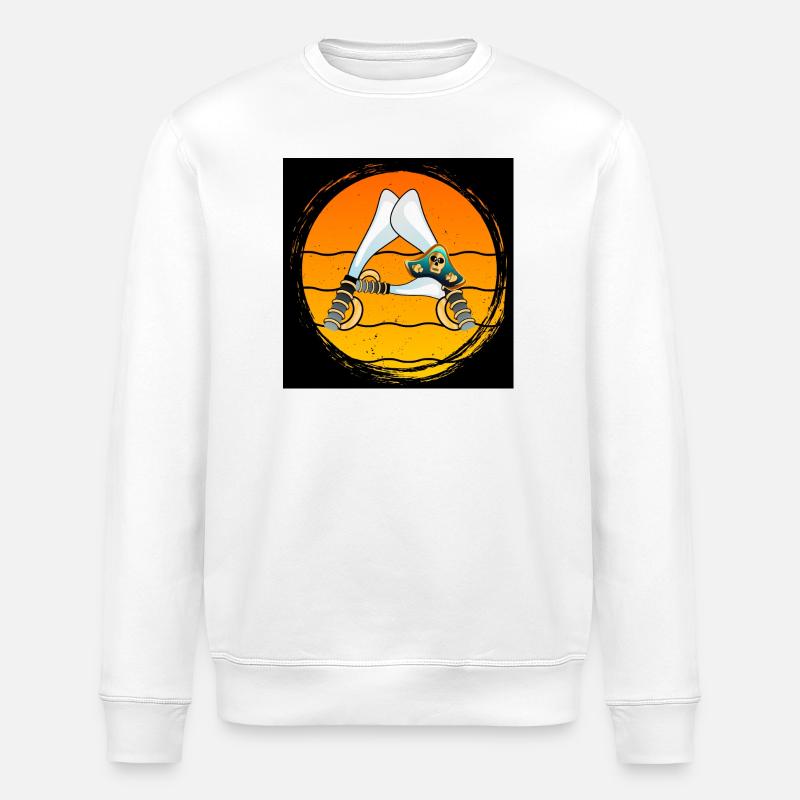 Namensgeschenke Anfangsbuchstabe A - PIRATEN - Stanley/Stella Unisex Bio-Sweatshirt ROLLER - Weiß
