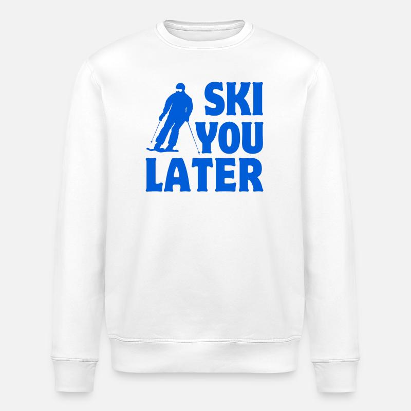 skiing, skiing, skiing - Stanley/Stella ROLLER Unisex Organic Sweatshirt - white