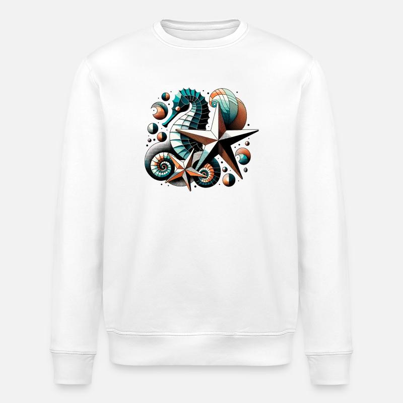 Stilvolle Meerestiere - Stanley/Stella Unisex Bio-Sweatshirt ROLLER - Weiß