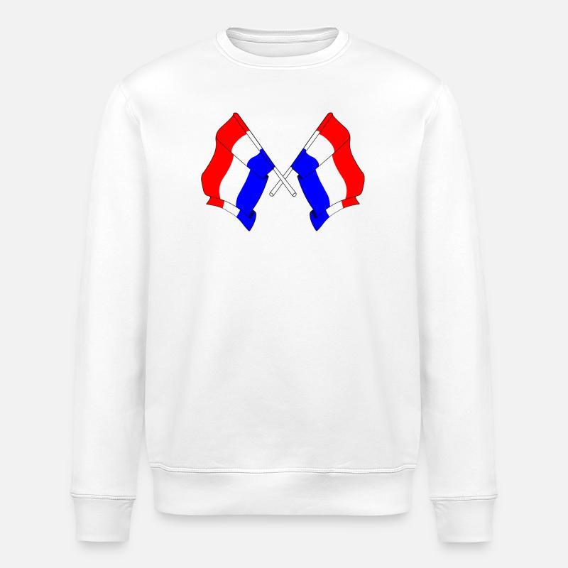 Two flags Netherlands - Stanley/Stella ROLLER Unisex Organic Sweatshirt - white