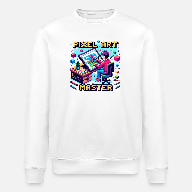Maître du pixel art - Sweat bio ROLLER Stanley/Stella Unisexe - blanc